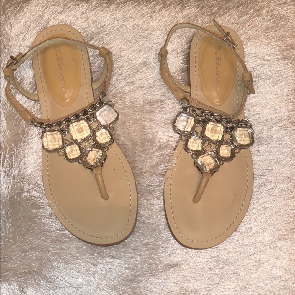 BCBG rhinestone nice clear jeweled shoes 7.5